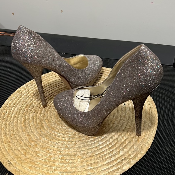 Forever21 Glitter Shimmer Sparkling Platform Heel Size 10 - Picture 1 of 15
